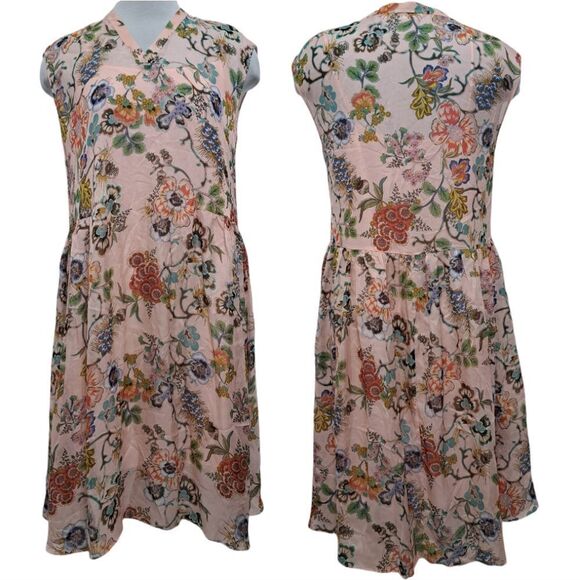 Marisfrolg Floral Print Sleeveless Silk Blend Dress Size 38 EUR US 8 Multi-color - Picture 3 of 16